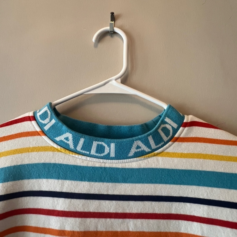 FINAL PRICE Aldi Stores Striped Crewneck Sweatshirt - Picture 4 of 7